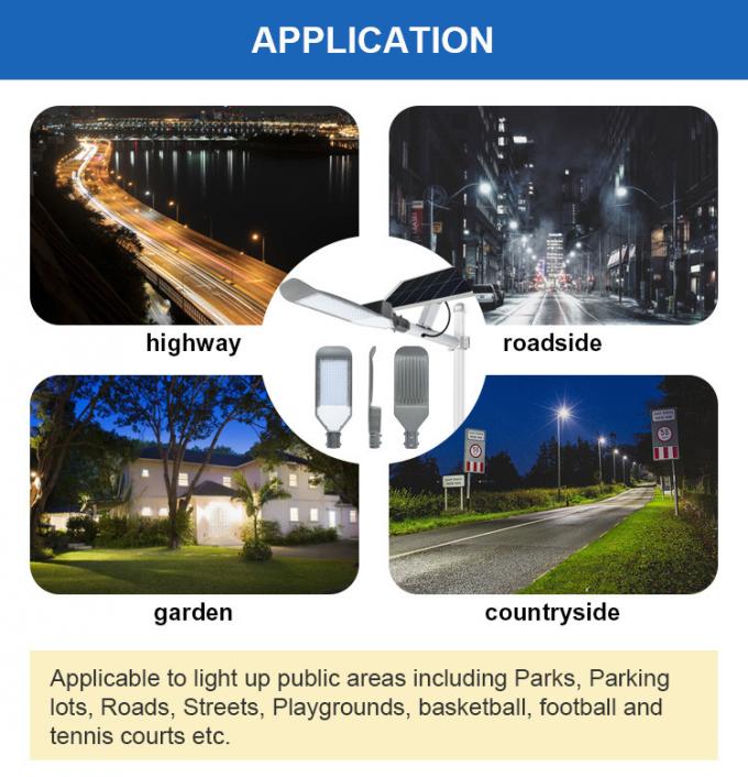 Highway Public Road Solar Street Light 30w 90w 200w Aluminum Alloy IP65 6000k 3