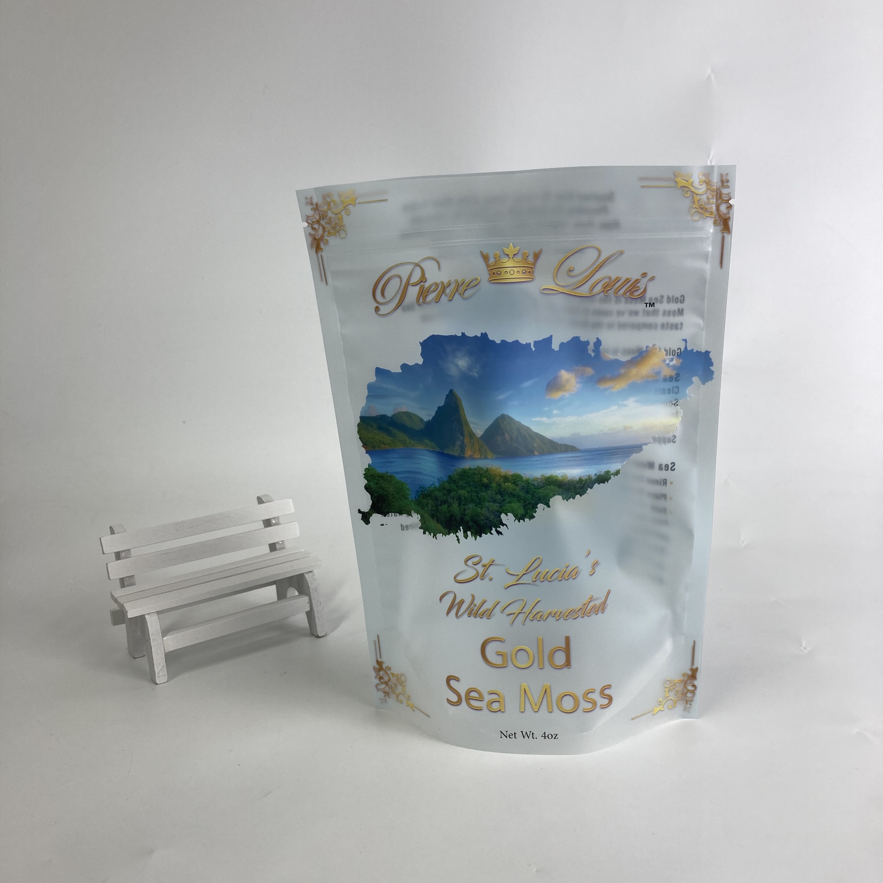 Low MOQ Plastic Bags Food Grade Stand Up Zipper Bags for Seamoss Matt Finish Resealable Stand Up Pouches