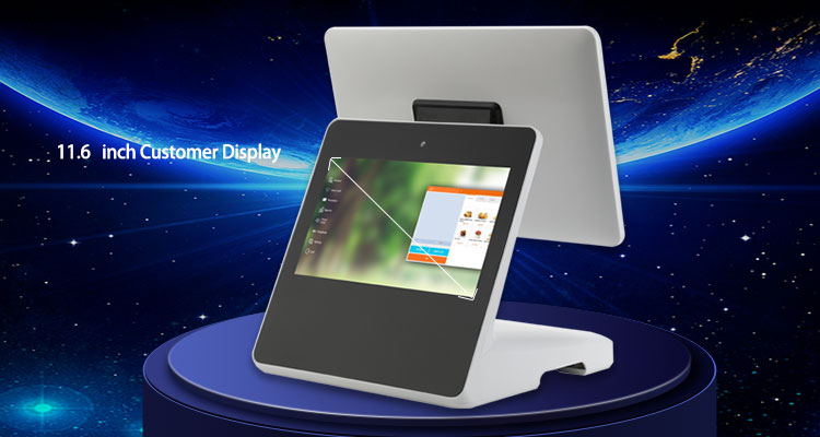 15.6" Touch Screen Cash Register POS Billing Machine with LED8/VFD/11.6" 2nd Display