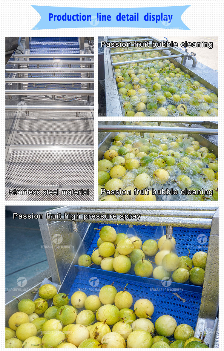 380V Fruit And Vegetable Processing Line Fully Automatic Cleaning Drying Grading