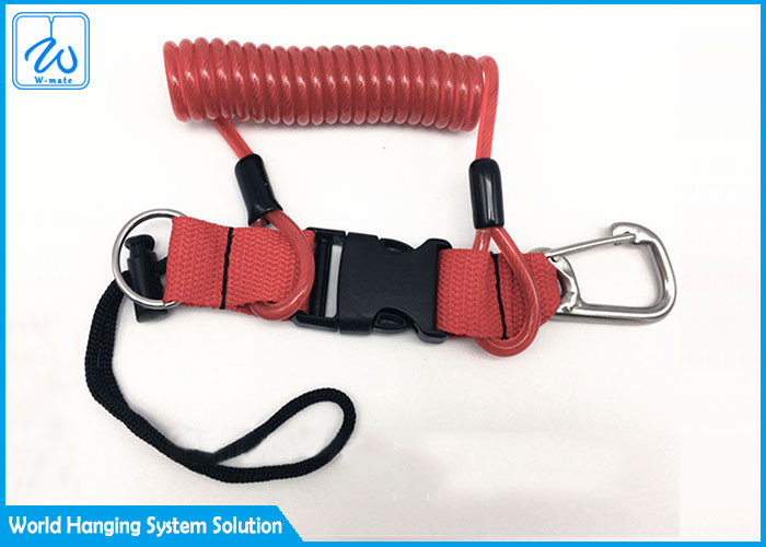 Retractable Loop Lanyard With Fixed Clip Custom Printed Lanyard For Safety Fall Protection