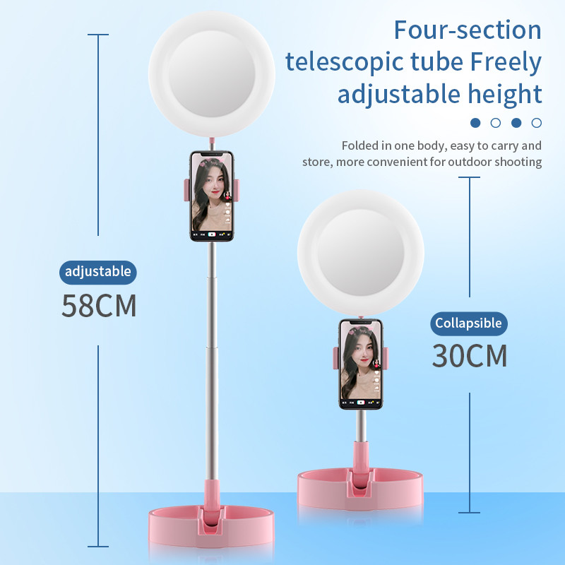 3 Colors 57cm 3500K Ring Light Mirror For Phone