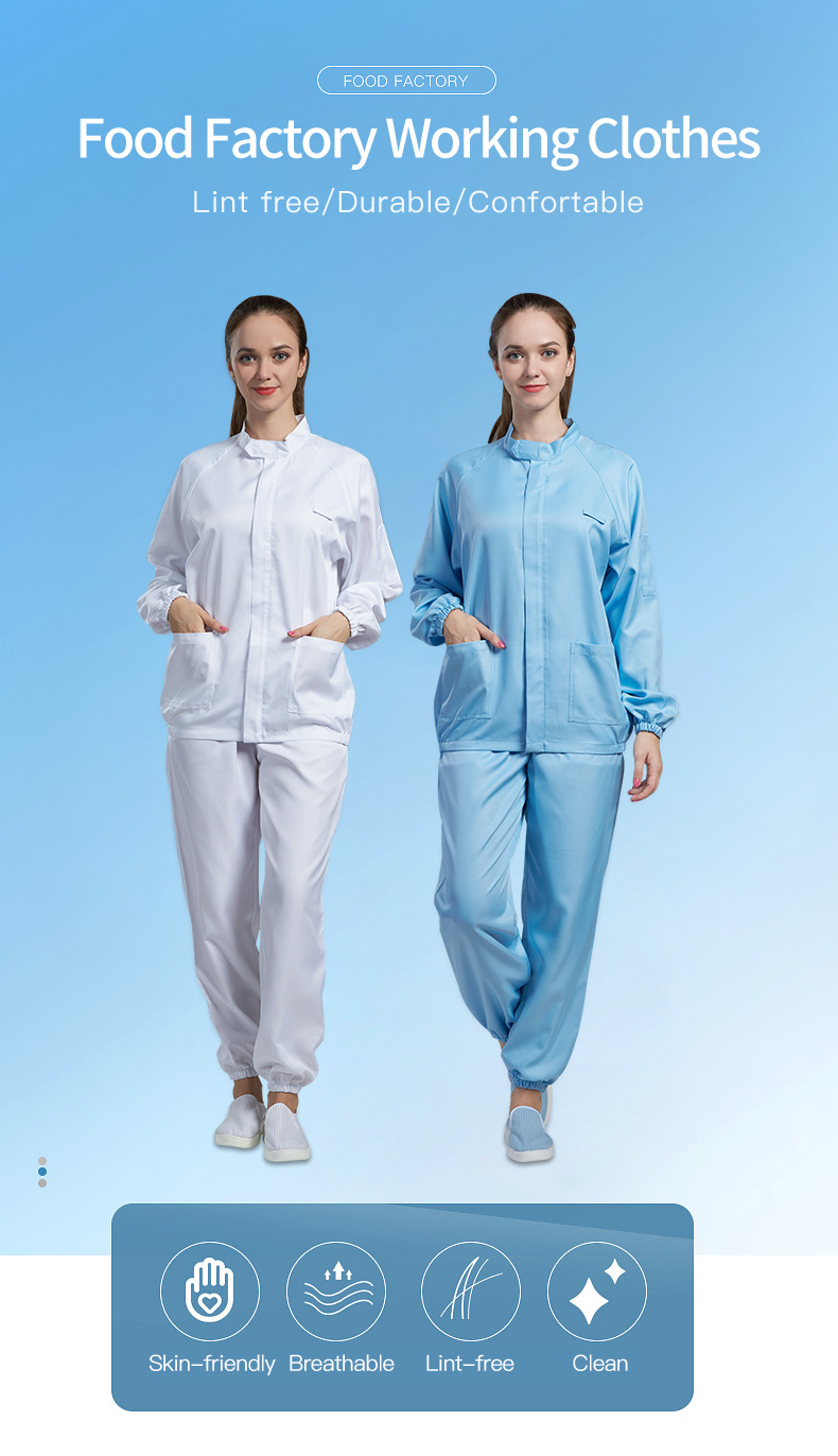 Breathable Fast Food Worker Uniforms Anti-Dust Unisex Sizes S-5XL
