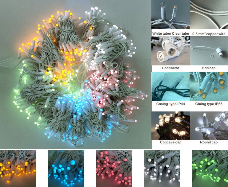 Super brightness 10LM/LED 220V Gluing IP65 outdoor Christmas festival white LED string light 10M 100 LED/set multi color