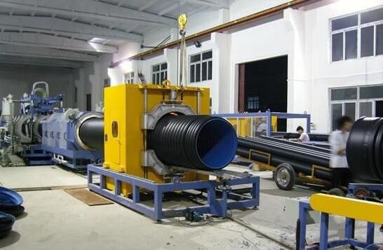 Drainage Pipe Making Machinery , PE Corrugated Plastic Pipe Manufacturing Machine