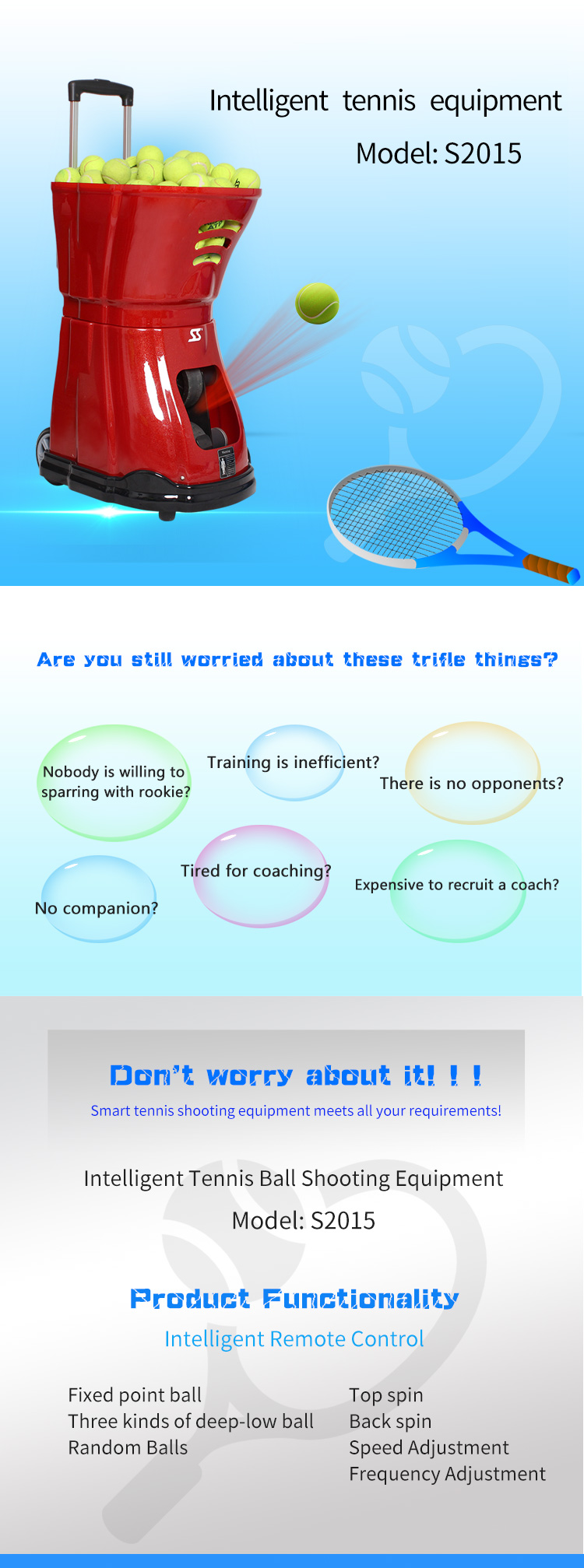 150 Ball Capacity Tennis Ball Machine , REACH Approved Tennis Robot Ball Machine