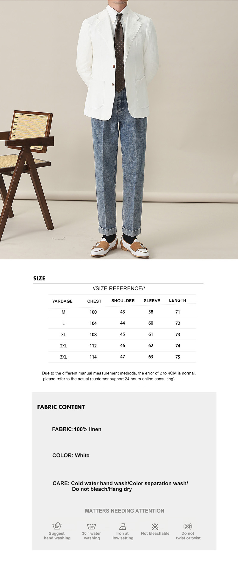 Polyester/Rayon Men's Casual Suit Jacket for Spring and Autumn British Gentleman Style