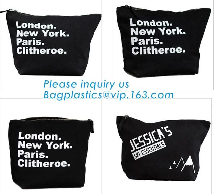 Professional Cosmetic Bag Canvas Zipper Pouch Wholesale, Private Label Makeup Bag, Canvas Bag with Zipper bagplastics
