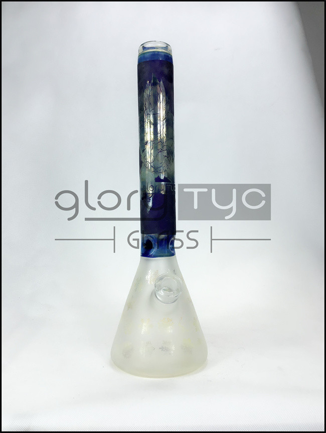 9" Borosilicate Glass Bongs Cream White Vivid Anime Laugh Teasing Face Hookah