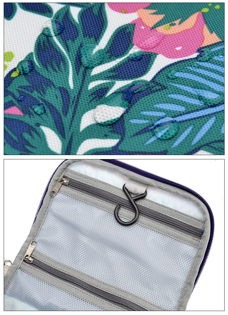 Ladies Foldable Polyester Hanging Travel Toiletry Bag