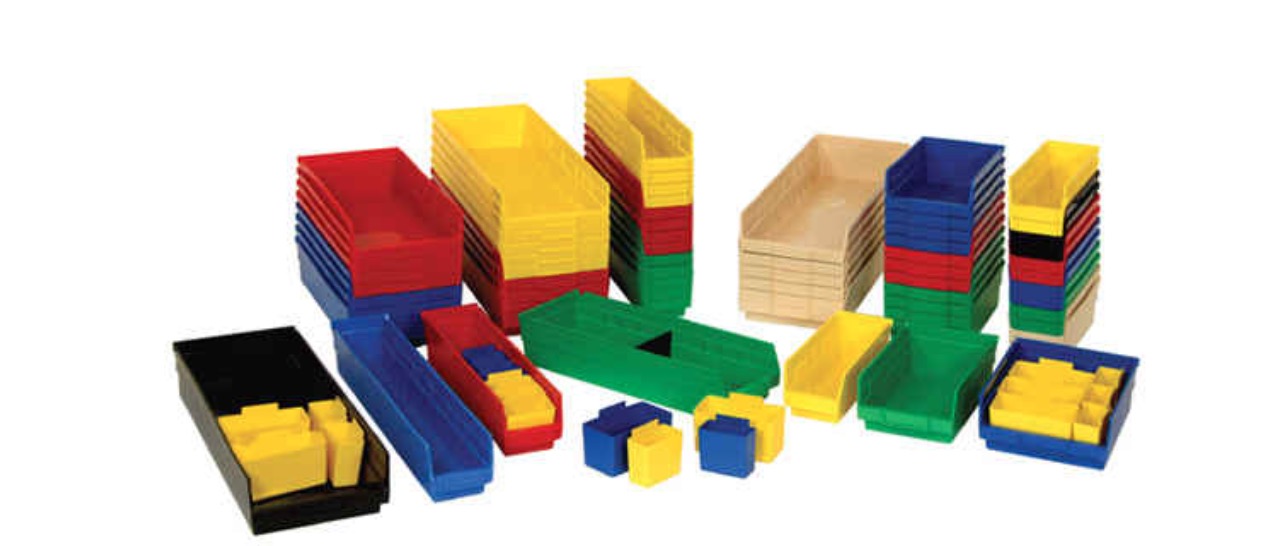 plastic bins shelving storage