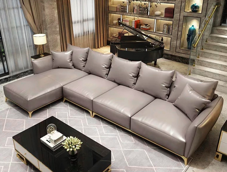 Fabric Modern Sectional Living room Sofa leather wood frame with factory price