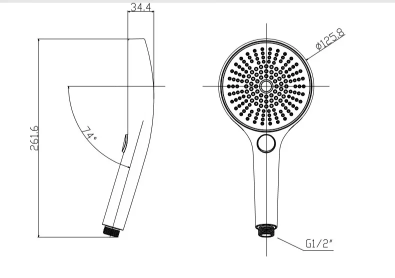 Fashion Style High Pressure Round Matte Black ABS Plastic Rain Shower Head For Bathroom