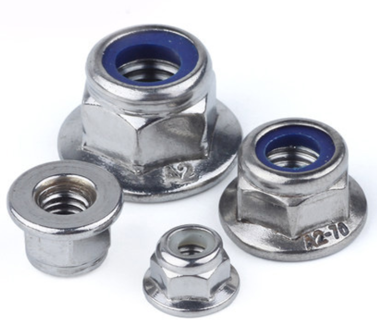 M6 M8 Nylon Insert Hex Flange Nuts Hexagon Flange Nylon Nut With Blue White Zinc