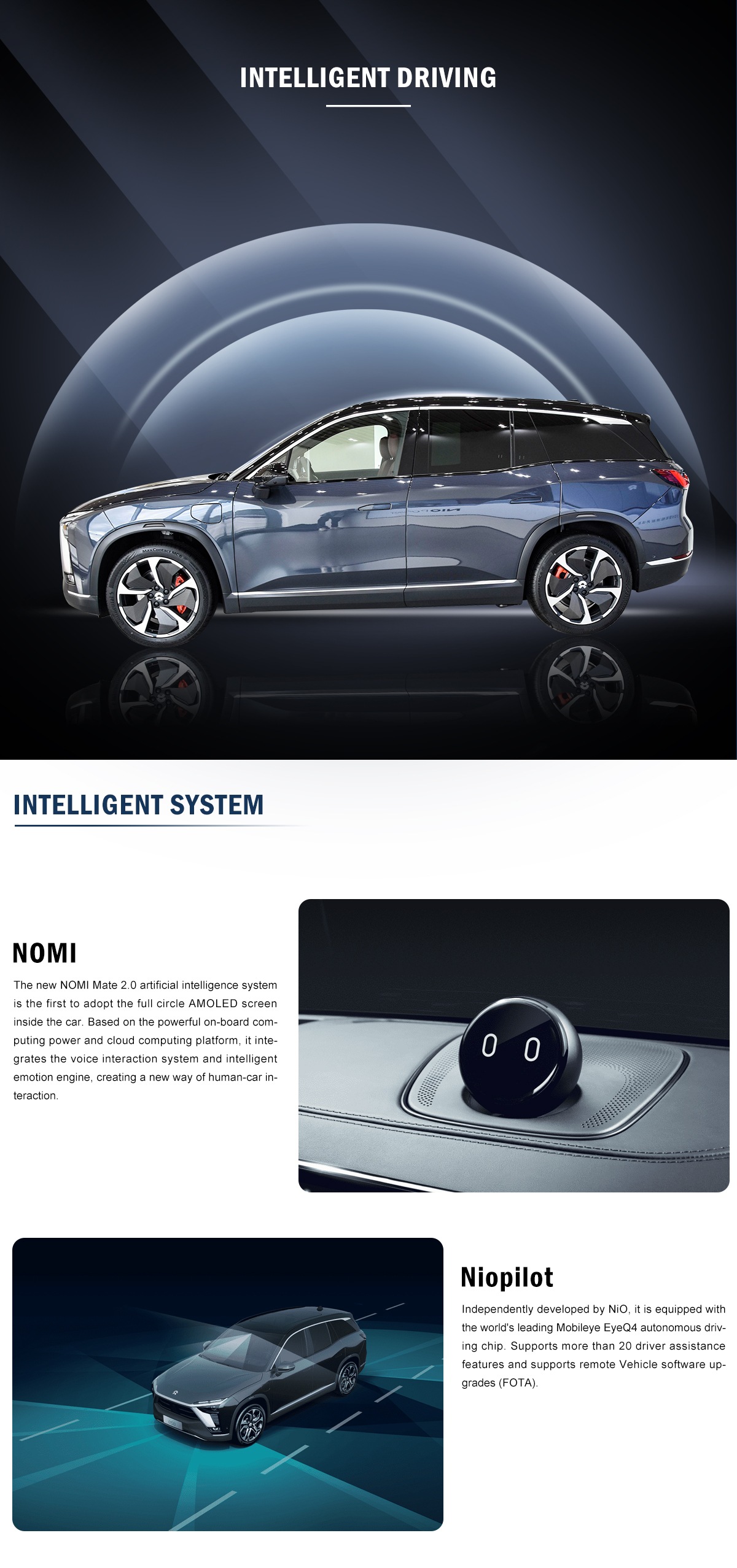 Energy Electric Vehicles 2023 Nio ES8 75KM 0km Used Car 6 Seats Luxury SUV with Long Battery Life and 2425kg Curb Weight
