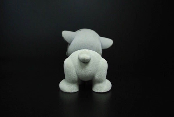 Customized Plastic Toy Figures Pile Flocking Dog 3.5 Inch For Children