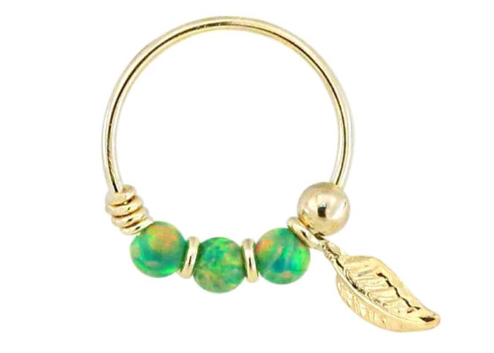 Thickness 0.6mm 18K Gold Nose Piercing with 2mm Round Stone