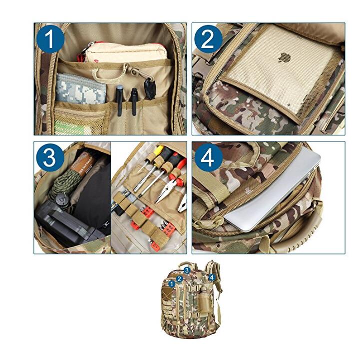 Military Tactical Assault Backpack 3-Day Expandable Backpack Extreme Water Resistant Molle Rucksack For The Outdoors