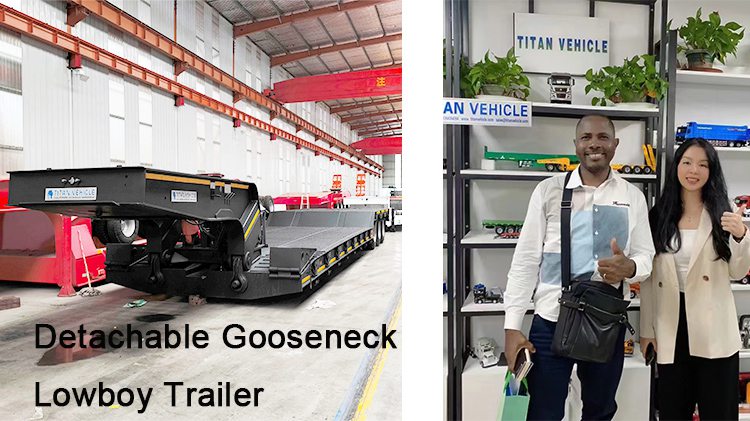 TITAN Detachable Gooseneck Lowboy Trailer for Sale