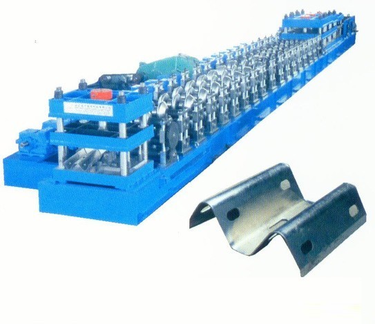 Galvanized Steel 4mm Thickness 3 Waves Highway Guardrail Roll Forming Machine W Beam Safety Barrier Fence 55KW Motor