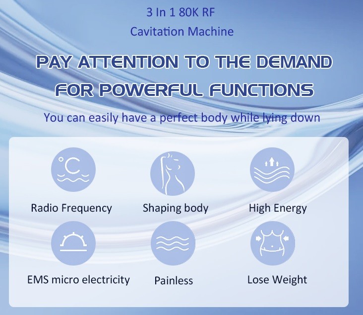 Radio Frequency Cavitation Slimming Machine Skin Tightening 3 In 1 Fat Burning Machine