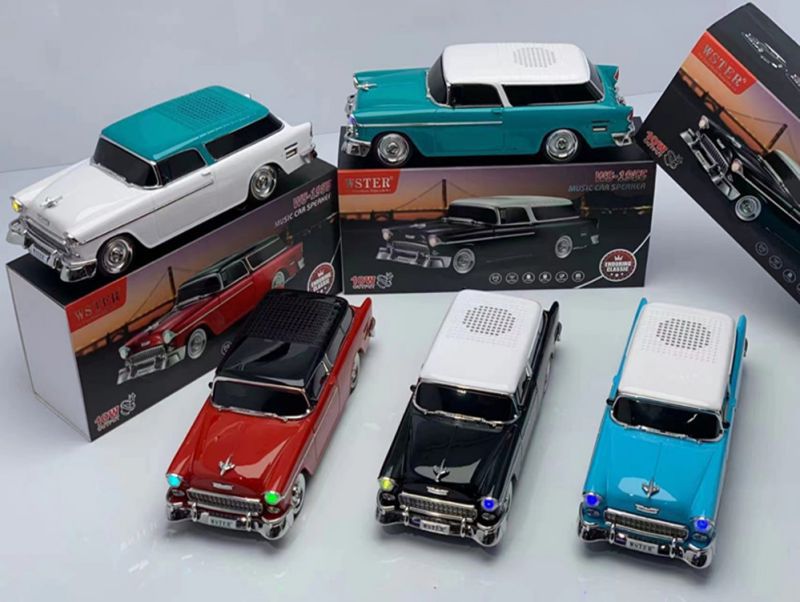 1500mAh Battery Capacity Car Shaped Wireless Speaker with FM Radio and SD Card Support