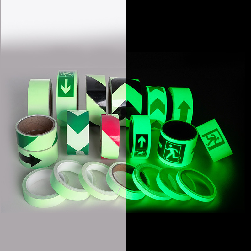 12 Hours Green Waterproof Self Adhesive Photoluminescent Luminous Vinyl Film For Exit Signs