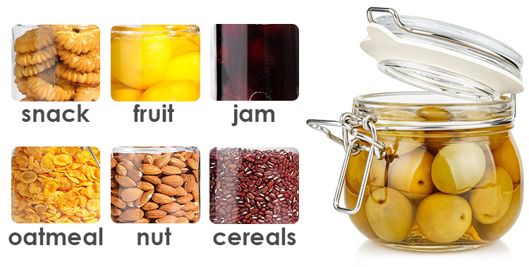 Wholesale Price 4oz 8oz 10oz Airtight Glass Glass Container Packing Jars Flip Lid Glass Jars