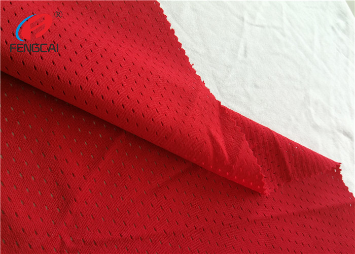 Red Colour 100% Polyester Sports Mesh Fabric Lining Fabric For Clothing