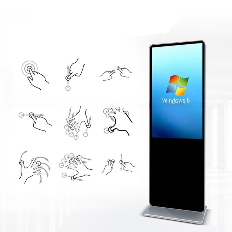 43" inch floor stand TFT LED LCD capacitive multi touch kiosk self-service terminal PC with embedded Android or Win10/11 PC