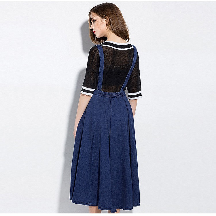 Stunning modern style bandage long length denim skirts