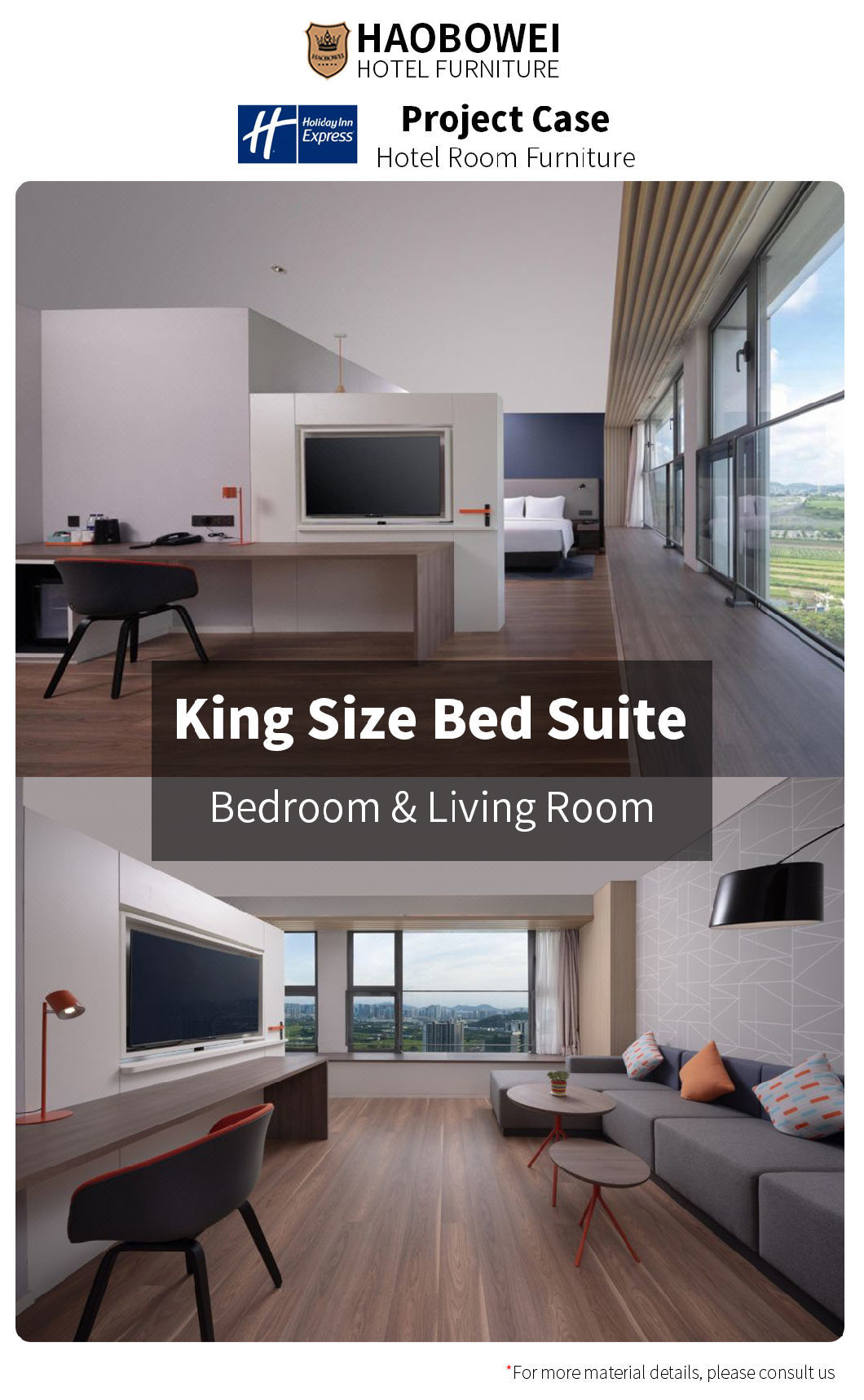 4 Star Hotel Modern Luxury Style King Size Bedroom Set China Furniture