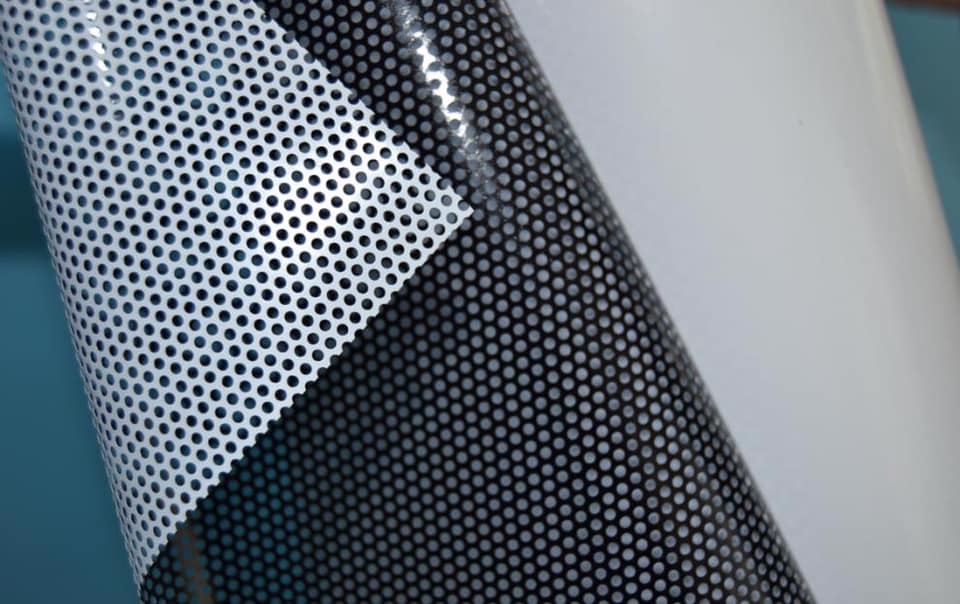 Micro Perforated Vinyl One Way Vision Window Sticker 140mic / 140g For Digital Printing