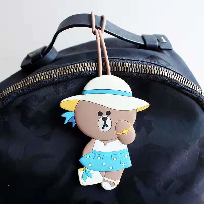 Cartoon Animal Design Silicone Luggage Tags Customized Travel ID Labels Name Card Holders