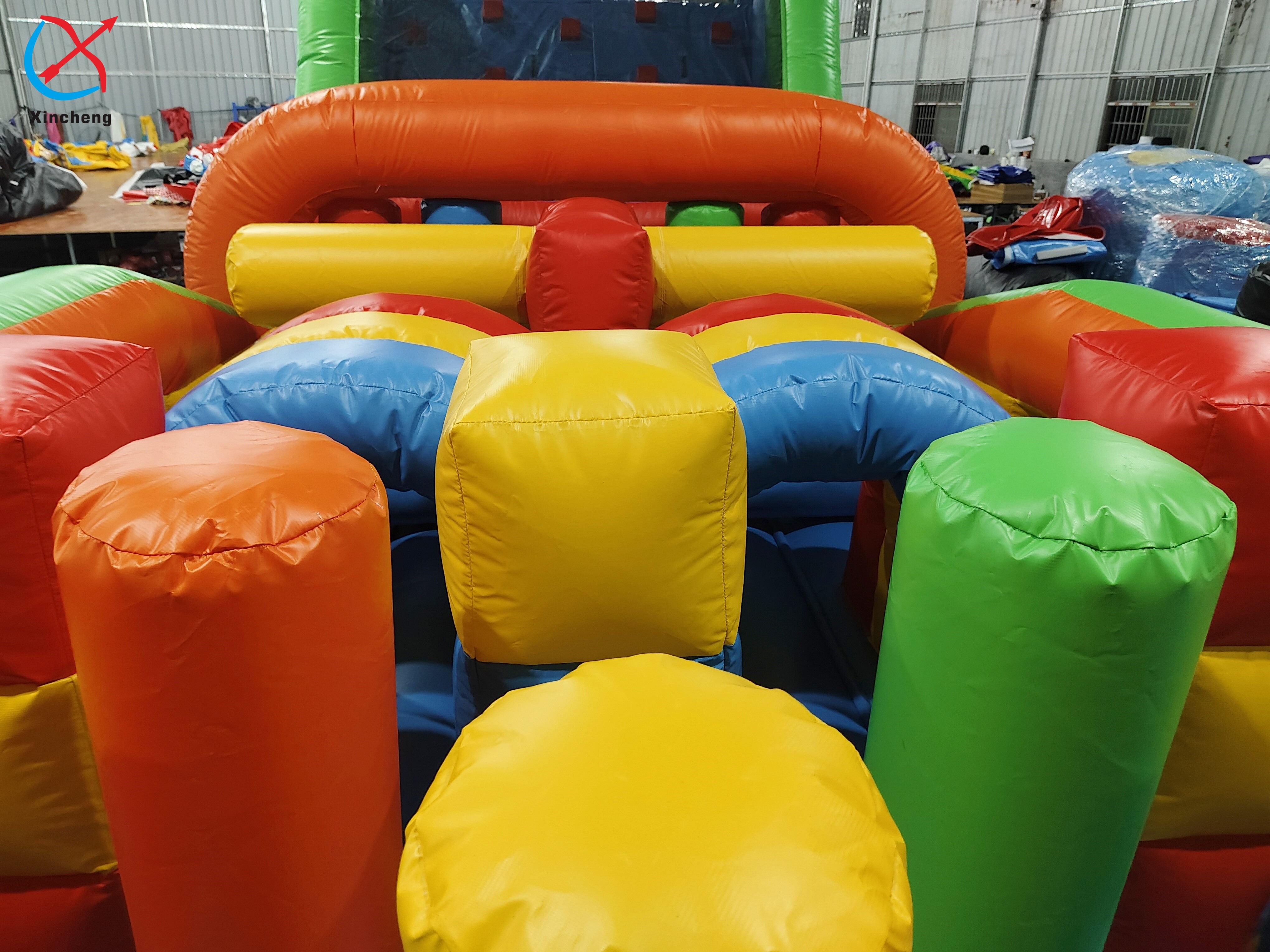 Customized Long Size Inflatable Obstacle Course Inflatable Interactive Funny Game
