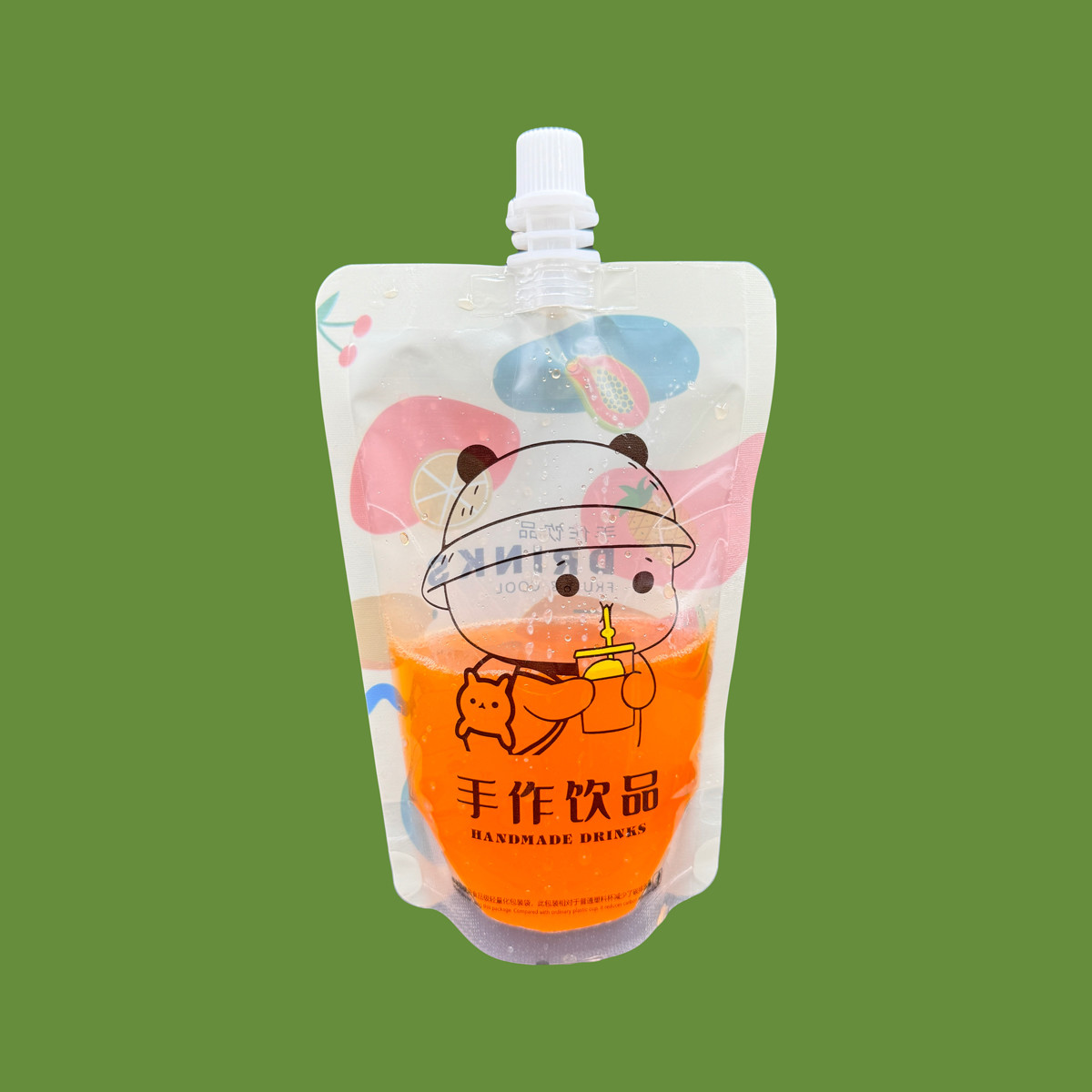Recyclable Plastic Printed Glossy Spouted Stand Up Pouch Packaging For Cold Beverages