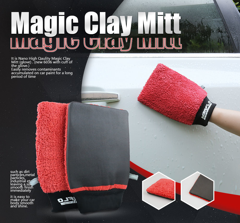 Red Microfiber Detailing Clay Mitt Clay Mitts For Cars With Pp Box Package