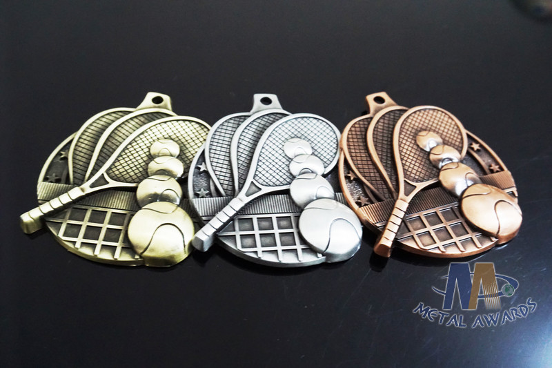 Custom Zinc Alloy Tennis Or Badminton Metal Engraved Medals, Sports Marathon Running Medallon