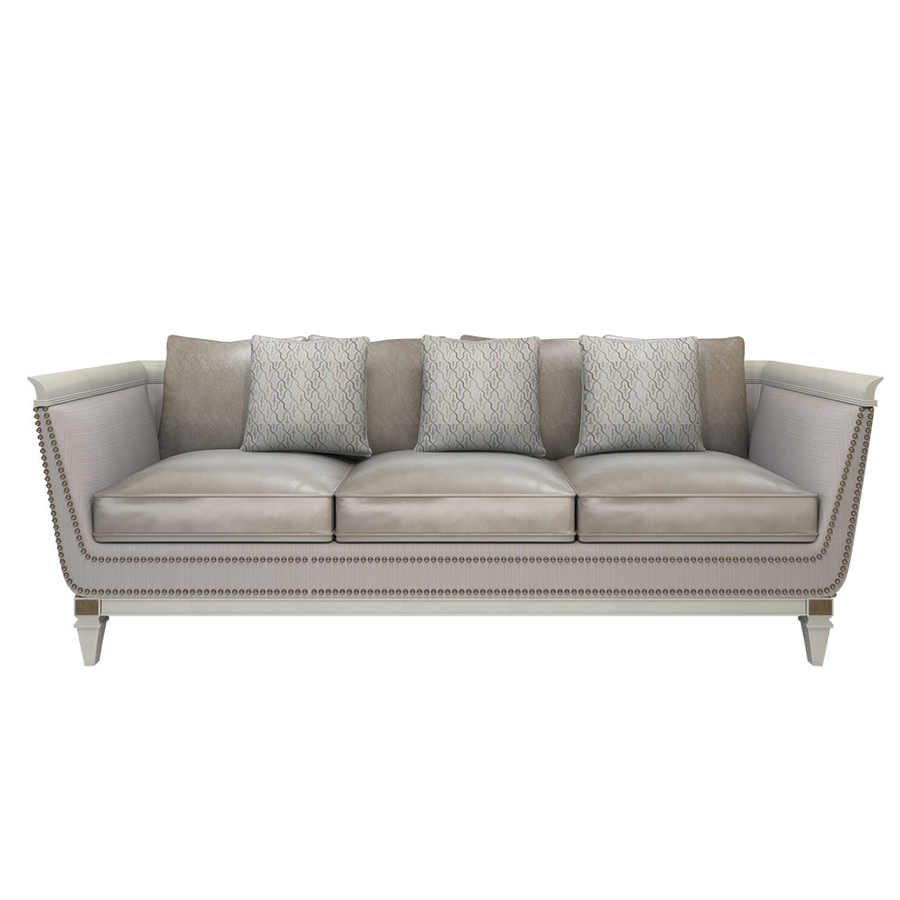 Hotel Lobby furniture modern Chinese style Solid wood Sofa set used Grey fabric cloth seating