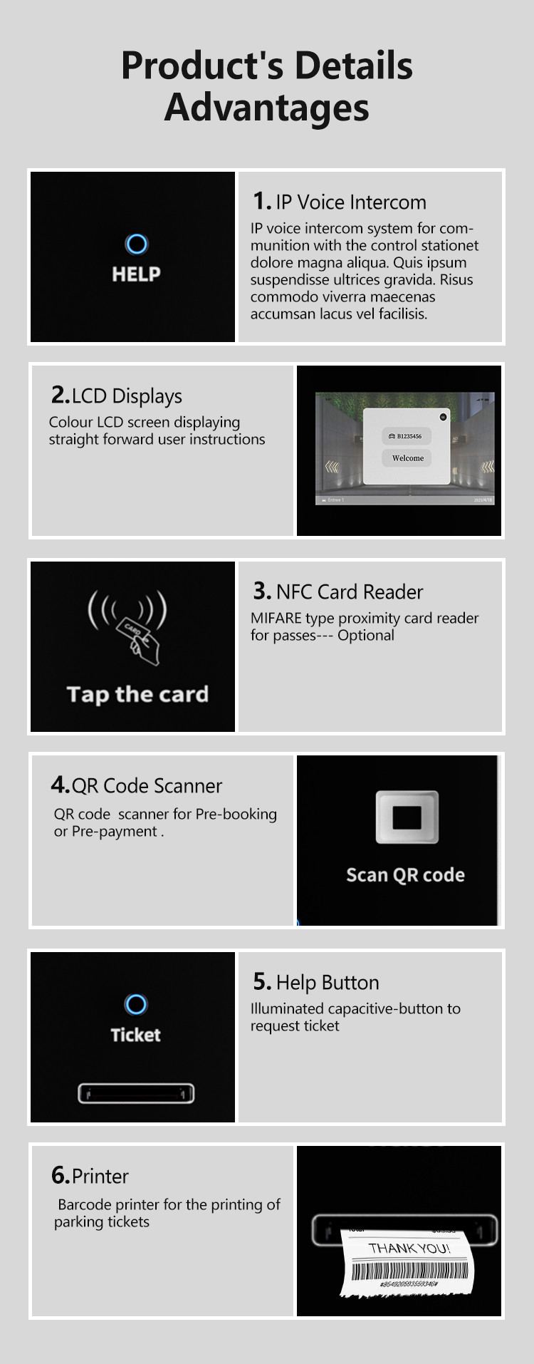 User Friendly Parking Ticket Kiosk with QR Code and Card Payment