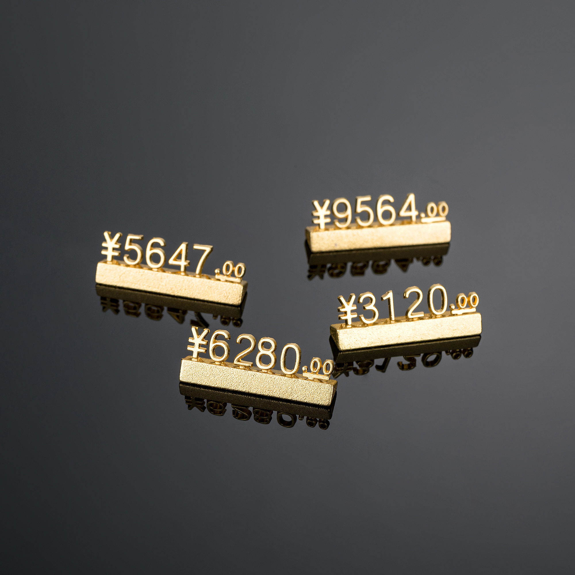 Customizable Gold Metal Price Displays For Jewelry Watches And Luxury Goods