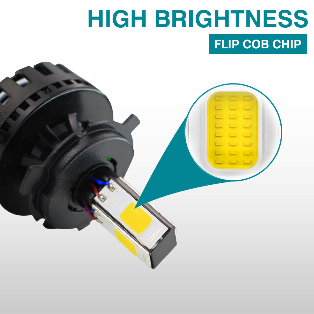 4 Side Emitting Design H4 LED Motorcycle Headlight Simple Installation Waterproof