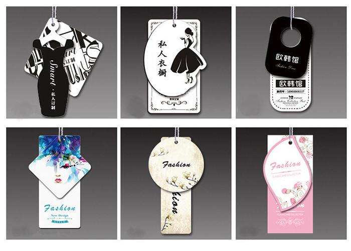 Custom full color printed paper card garment clothing swing hang tag