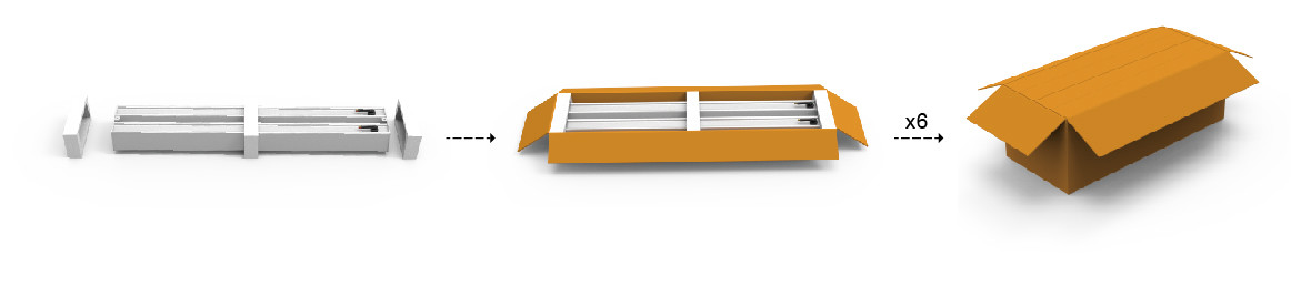 6500K Suspended 20w X 2 LED Linear Lighting 6000lm ROHS