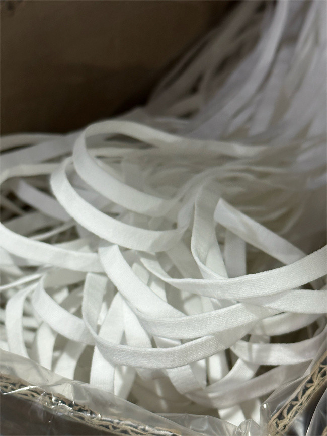 N95 Face Mask Elastic Ear Bands 5mm 6mm 6.5mm 7mm White Polyester Spandex