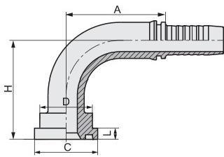 Made in China Stainless Steel SAE 90&deg; Elbow Flange 6000 Psi Hydraulic Hose Connector Factory