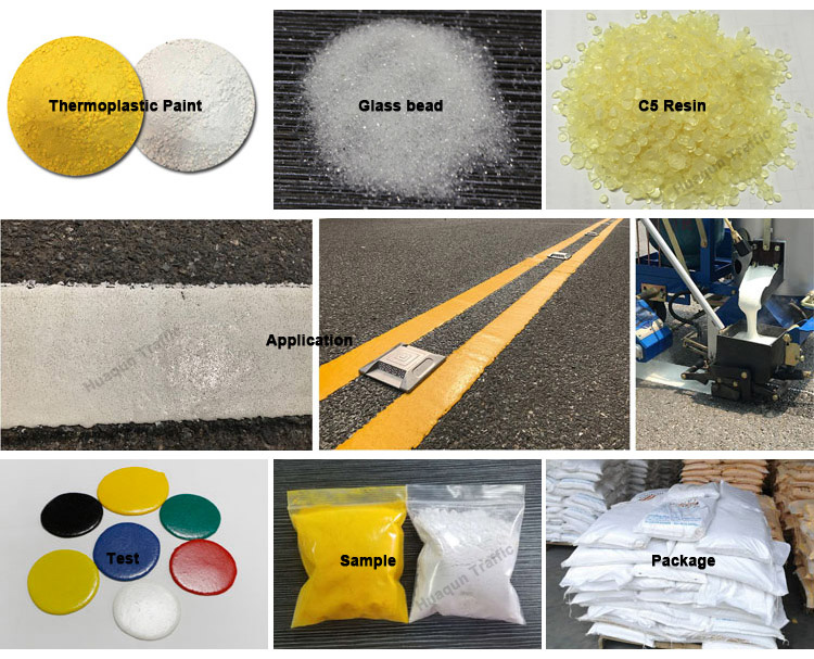 High Reflective Thermoplastic Paint , Hot Melt Marking Paint With Glass Beads OEM