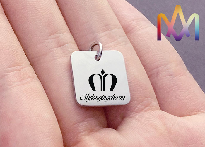SS304 15mm Pet Dog Tags Custom Engraving Charms