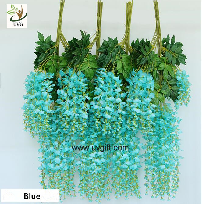 UVG 110cm faux floral arrangements long shoot wisteria silk flowers for wedding decoration WIS016