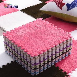 China 12X12 Door Carpet Mats Puzzle Interlocking EVA Material Soft Microfiber Fabric Coated on sale
